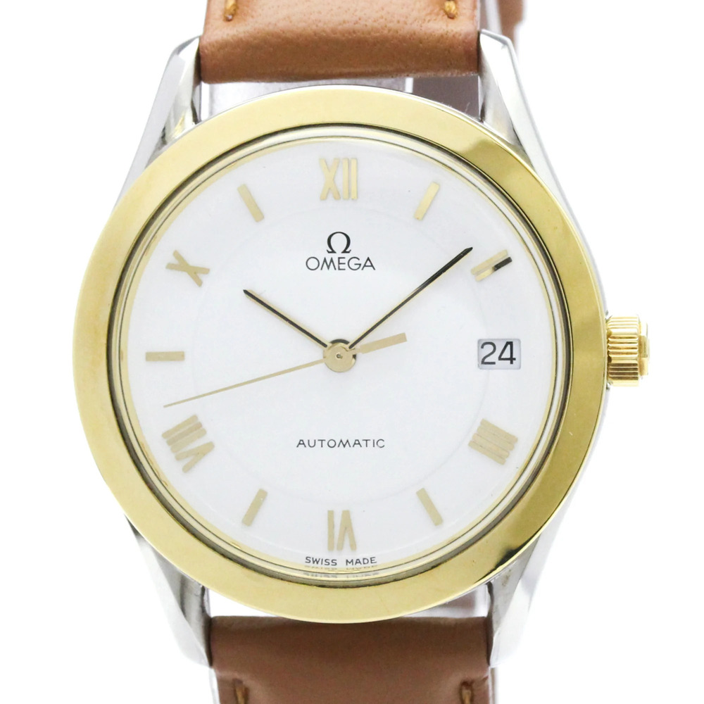 OMEGA Automatic 18K Gold Steel Automatic Mens Watch 166.0285 Polished